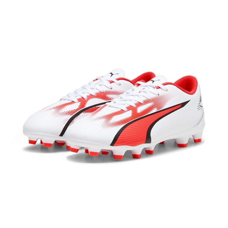 Puma Ultra Play FG/AG Kinder Fussballschuhe white-puma black-fire orchid 38