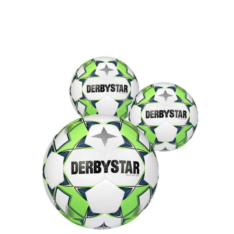 3er Spieltagspaket Derbystar Brillant APS v22 Gr. 5 Weiss/Grün/Grau