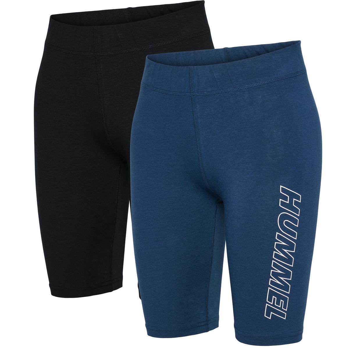 Hummel hmlTE MAJA 2-PACK MW C TIGHT SHORTS - BLACK/INSIGINA BLUE - XL