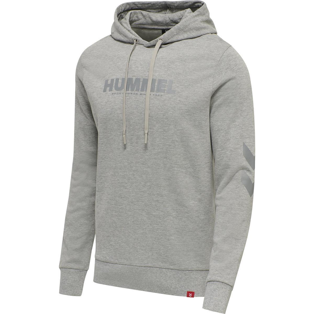 Hummel hmlLEGACY LOGO HOODIE PLUS - GREY MELANGE - 3XL