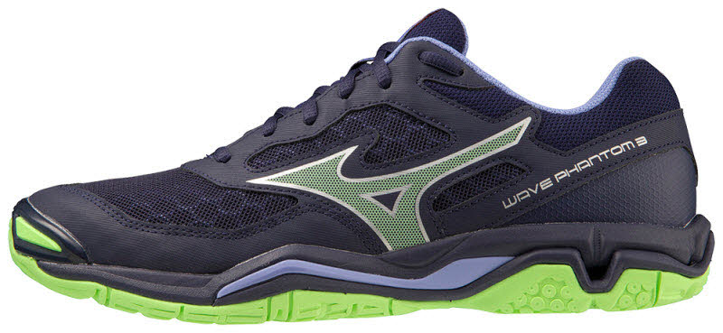 Mizuno Corporation Wave Phantom 3 ( U ) Hallenschuh Herren Eblue/TechGreen/Loli 45