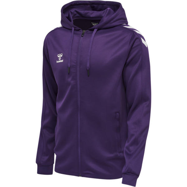 Hummel hmlCORE XK POLY ZIP HOOD SWEAT - ACAI/WHITE - L