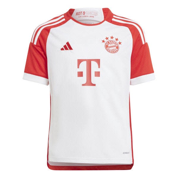 adidas  FC Bayern Home Jersey Kinder Saison 2023/2024  weiß/rot 140