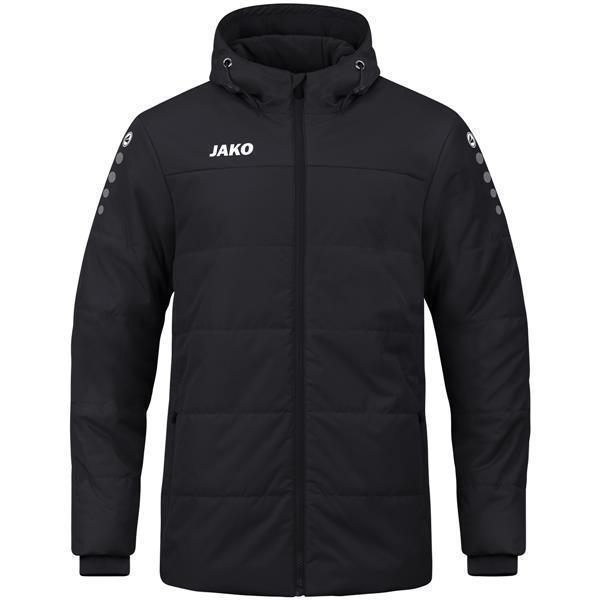 JAKO Coachjacke Team mit Kapuze S Schwarz