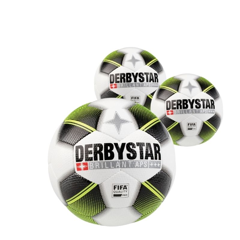 3er Ballpaket Derbystar Brillant APS Gr.5 weiß/schwarz/gelb
