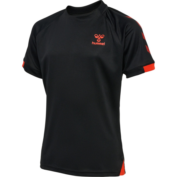 Hummel hmlGG12 ACTION JERSEY S/S KIDS - BLACK/CHERRY TOMATO - 116