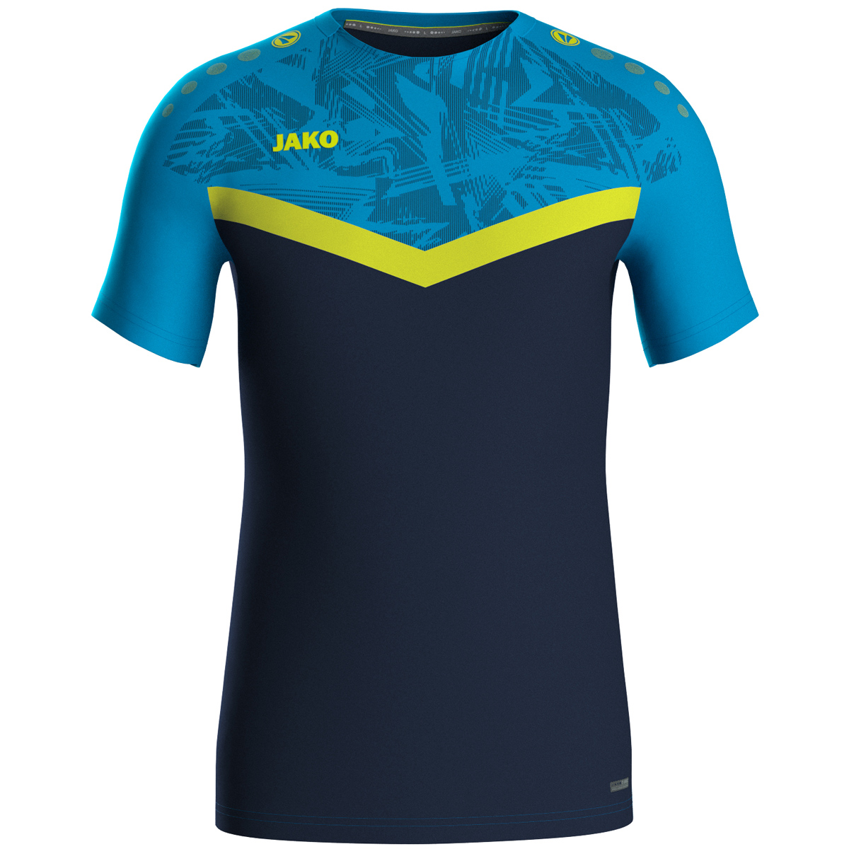 JAKO T-Shirt Iconic, L, marine/JAKO blau/neongelb