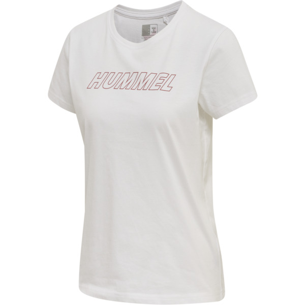 Hummel hmlTE CALI COTTON T-SHIRT - WHITE/WITHERED ROSE  - XS