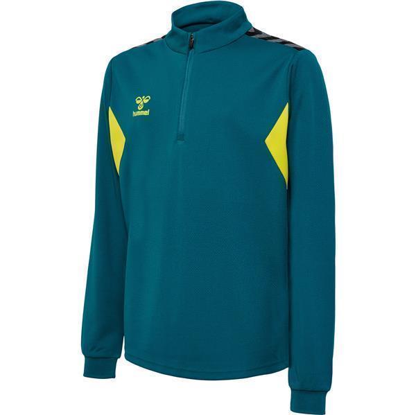 Hummel hmlAUTHENTIC HALF ZIP SWEAT KIDS - BLUE CORAL/SULPHUR SPRING - 152