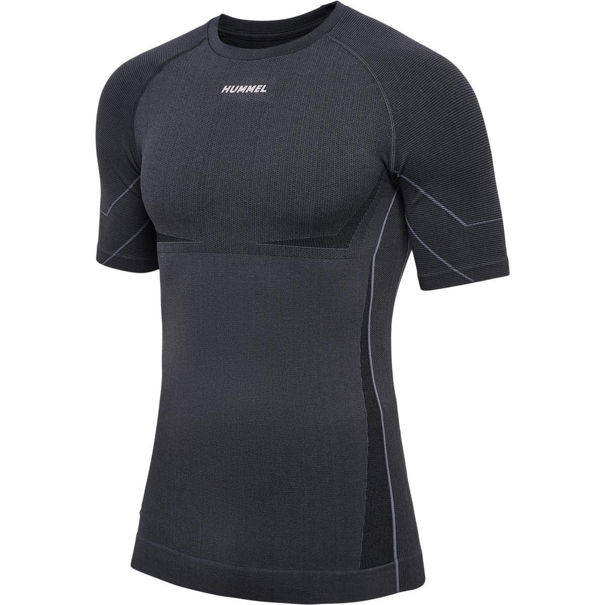 Hummel hmlTE MIKE SEAMLESS T-SHIRT - BLACK/ASPHALT MELANGE - XL