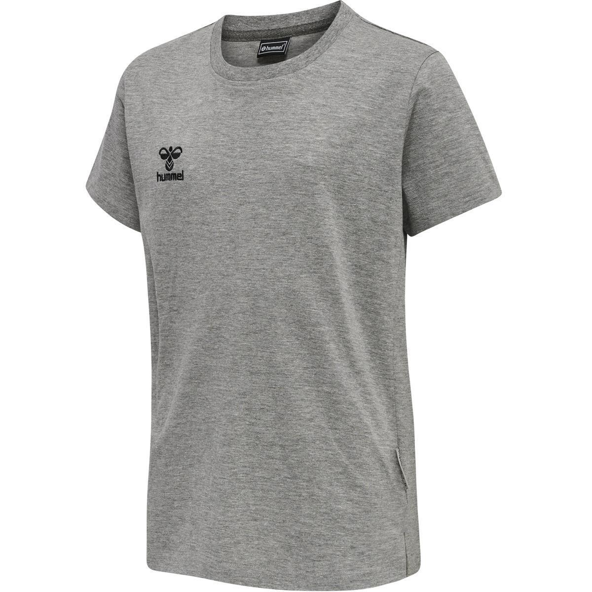 Hummel hmlMOVE GRID COTTON T-SHIRT S/S KID - GREY MELANGE - 152