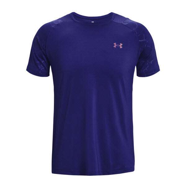 Under Armour UA Rush Emboss SS-BLK Sonar Blau M