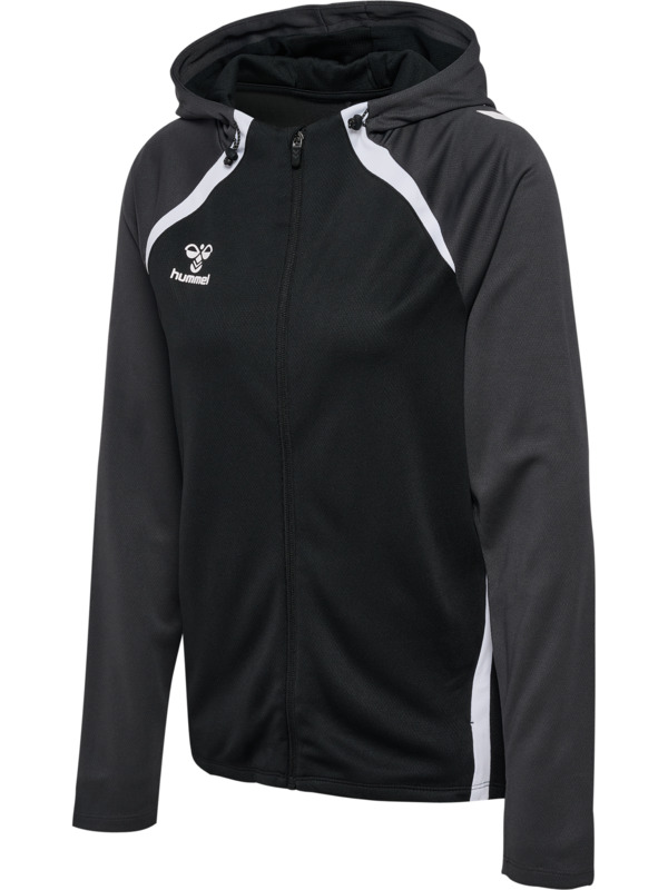 HUMMEL hmlLEAD 2.0 ZIP HOODIE WOMAN - BLACK/ASPHALT - 2XL