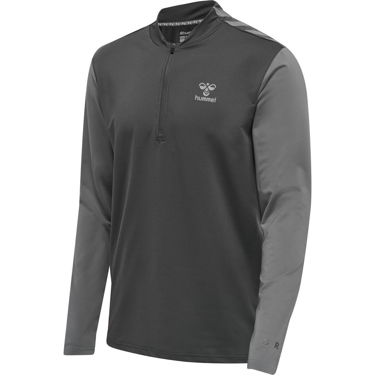 Hummel hmlPRO GRID HALF ZIP TRAINING L/S - FORGED IRON/QUIET SHADE - L