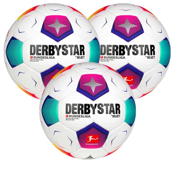 3er Spieltagspaket Derbystar  Bundesliga Brillant APS Spielball Saison 2023/2024 weiß/bunt 5