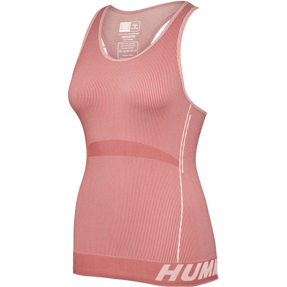 Hummel hmlTE CHRISTEL SEAMLESS TOP - WITHERED ROSE/ROSE TAN MELANGE - XL