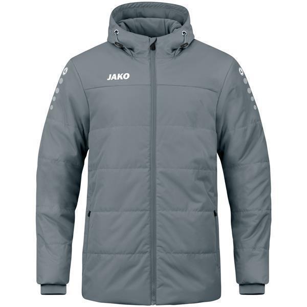 JAKO Coachjacke Team mit Kapuze M Steingrau