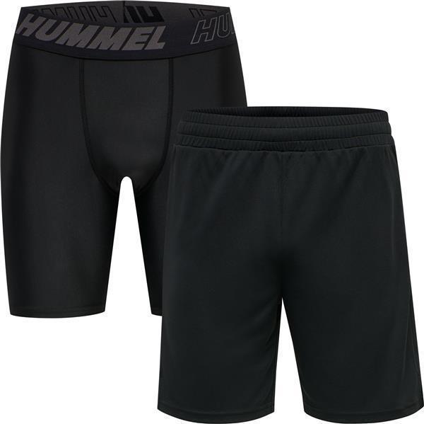 Hummel hmlTE TOPAZ 2-PACK SHORTS SET - BLACK/BLACK - 2XL