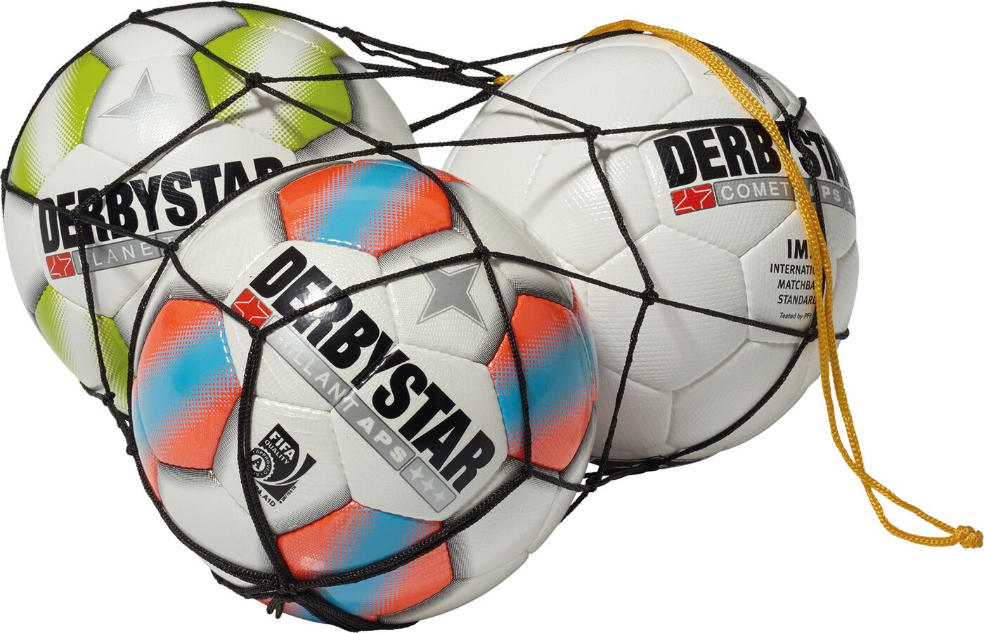 Derbystar Ballnetz Polyester, schwarz, für 5 Bälle