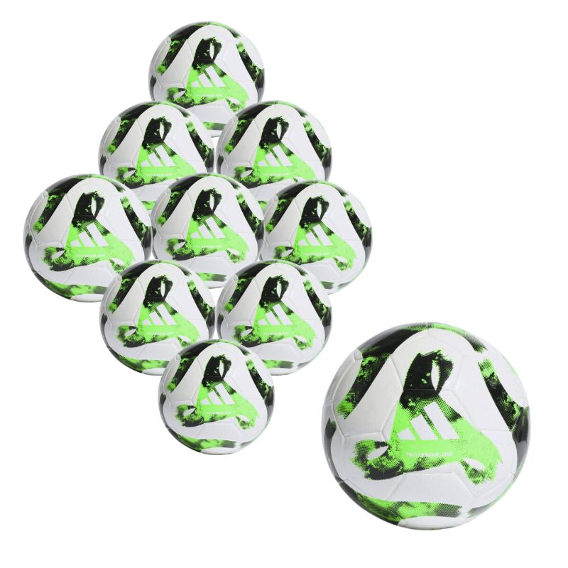 10er Ballpaket adidas Tiro League Fussball Kinder 350 g weiß/grün 5