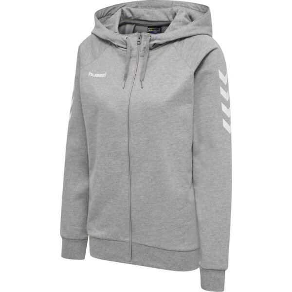 Hummel HMLGO COTTON ZIP HOODIE WOMAN - GREY MELANGE - 2XL