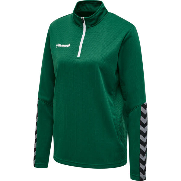 Hummel hmlAUTHENTIC HALF ZIP SWEATSHIRT WOMAN - EVERGREEN - XS