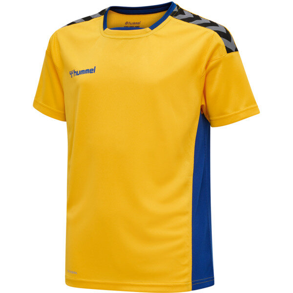 Hummel hmlAUTHENTIC KIDS POLY JERSEY S/S - SPORTS YELLOW/TRUE BLUE - 116