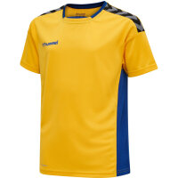 Hummel hmlAUTHENTIC KIDS POLY JERSEY S/S - SPORTS YELLOW/TRUE BLUE - 140