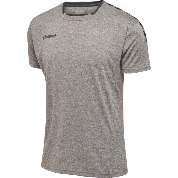 Hummel hmlAUTHENTIC KIDS POLY JERSEY S/S - GREY MELANGE - 164