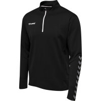 Hummel hmlAUTHENTIC HALF ZIP SWEATSHIRT - BLACK/WHITE - 3XL
