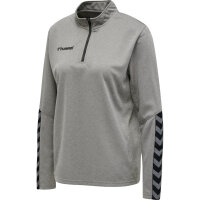 Hummel hmlAUTHENTIC HALF ZIP SWEATSHIRT WOMAN - GREY MELANGE - L