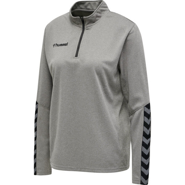 Hummel hmlAUTHENTIC HALF ZIP SWEATSHIRT WOMAN - GREY MELANGE - M