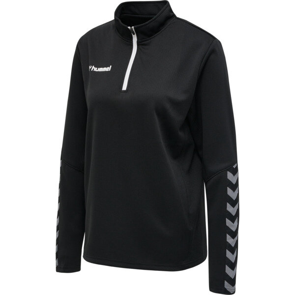 Hummel hmlAUTHENTIC HALF ZIP SWEATSHIRT WOMAN - BLACK/WHITE - 2XL