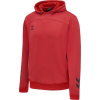hmlLEAD POLY HOODIE KIDS - TRUE RED - 140