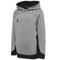 hmlLEAD POLY HOODIE KIDS - GREY MELANGE - 116