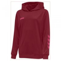 Hummel hmlPROMO POLY HOODIE - BIKING RED/RASPBERRY SORBET - S