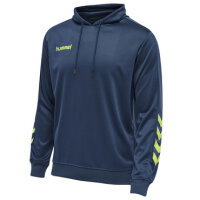 Hummel hmlPROMO POLY HOODIE - DARK DENIM/LIME PUNCH - M