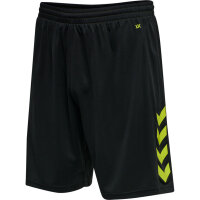 hmlCORE XK POLY SHORTS - BLACK/LIME POPSICLE - 3XL