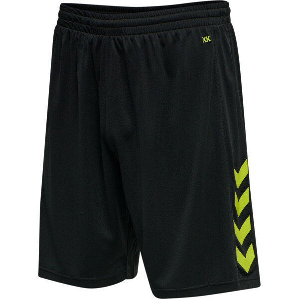 hmlCORE XK POLY SHORTS - BLACK/LIME POPSICLE - M