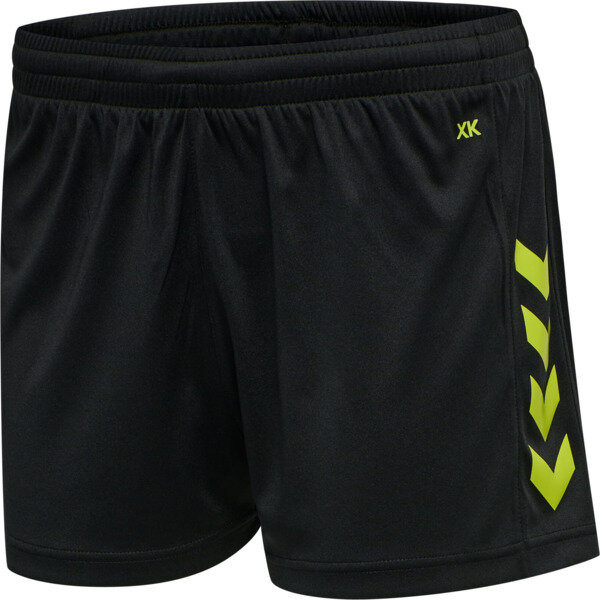 Hummel hmlCORE XK POLY SHORTS WOMAN - BLACK/LIME POPSICLE - XL