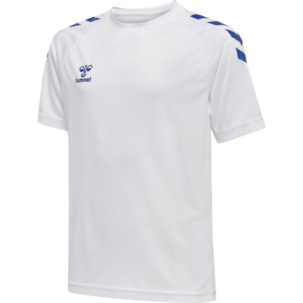 Hummel hmlCORE XK CORE POLY T-SHIRT S/S KIDS - WHITE/TRUE BLUE - 140