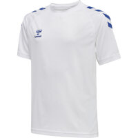 Hummel hmlCORE XK CORE POLY T-SHIRT S/S KIDS - WHITE/TRUE BLUE - 152