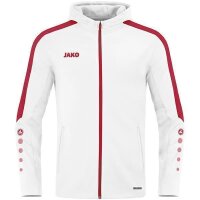Jako Kapuzenjacke Power weiß/rot 152
