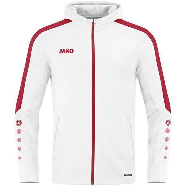 Jako Kapuzenjacke Power weiß/rot 164