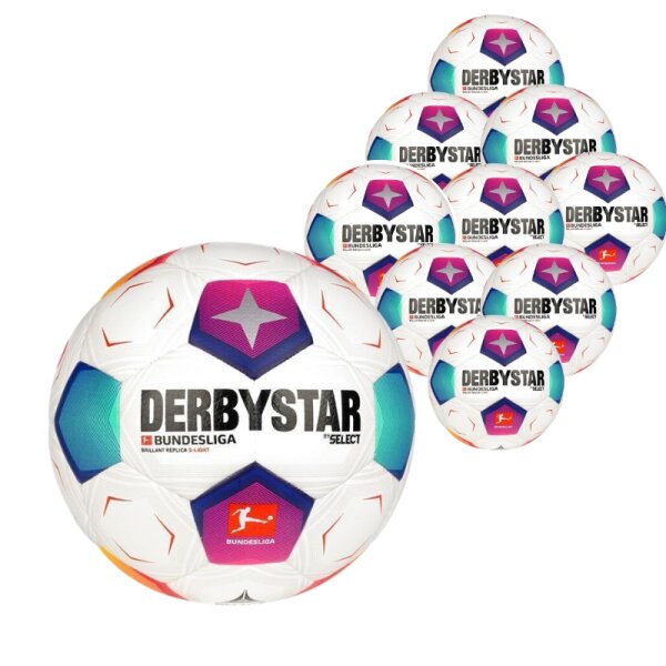 10er Ballpaket Derbystar Bundesliga Brillant Replica s-light v23 weiß/bunt 5