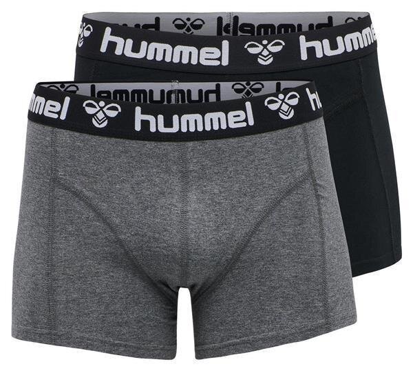 Hummel HMLMARS 2PACK BOXERS - BLACK/DARK GREY MELANGE - 2XL