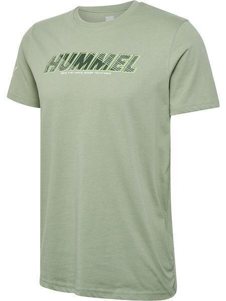 Hummel hmlTE EFFORT COTTON T-SHIRT - SEAGRASS - S