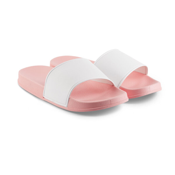 Badelatschen mit Logo 38/39 Rosa/Weiß