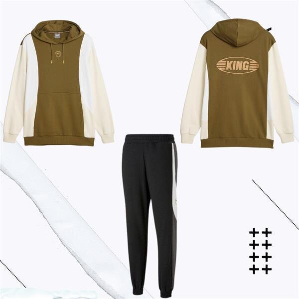 Puma King Kollektion Set Olive drab-aplpine snow M schwarz/grau XXL