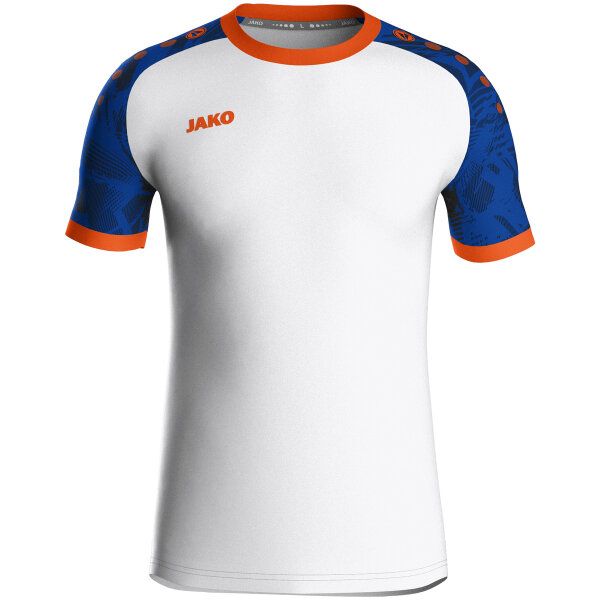 JAKO Trikot Iconic KA, 152, weiß/sportroyal/neonorange